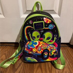 Loungefly Cosmic Alien Kids Backpack - Black and Green
